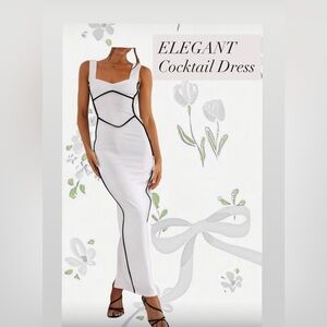 Elegant White Maxi Cocktail Dress